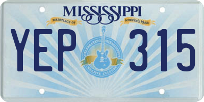 MS license plate YEP315