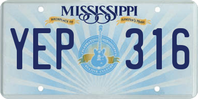 MS license plate YEP316