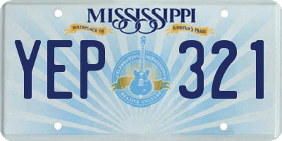 MS license plate YEP321