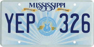 MS license plate YEP326