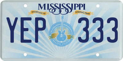 MS license plate YEP333
