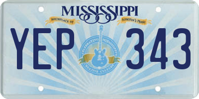MS license plate YEP343