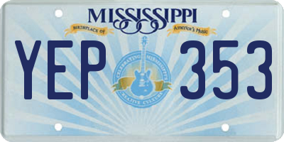 MS license plate YEP353