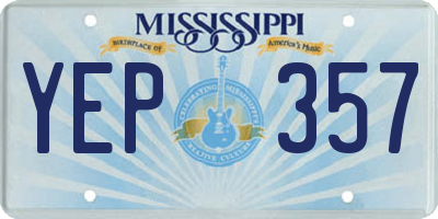 MS license plate YEP357