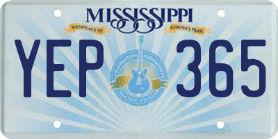 MS license plate YEP365