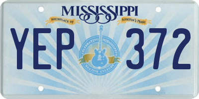 MS license plate YEP372