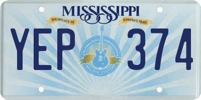 MS license plate YEP374
