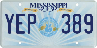 MS license plate YEP389