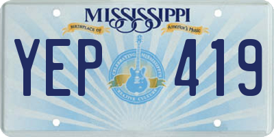 MS license plate YEP419