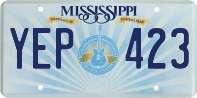 MS license plate YEP423