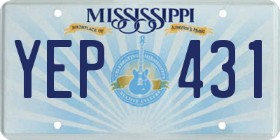 MS license plate YEP431