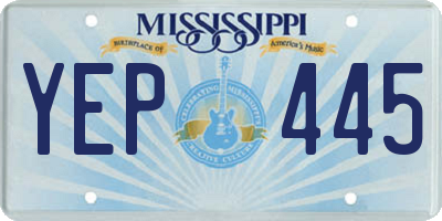 MS license plate YEP445