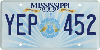 MS license plate YEP452