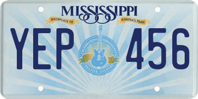 MS license plate YEP456