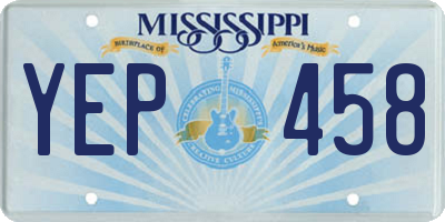 MS license plate YEP458