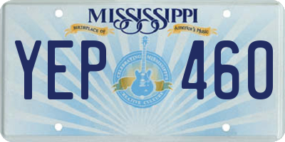 MS license plate YEP460