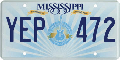 MS license plate YEP472
