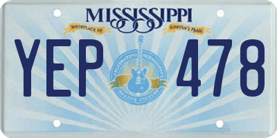 MS license plate YEP478
