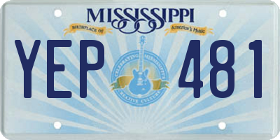 MS license plate YEP481