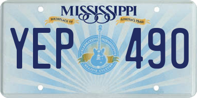 MS license plate YEP490