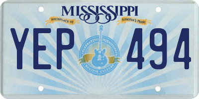MS license plate YEP494