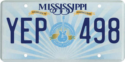 MS license plate YEP498