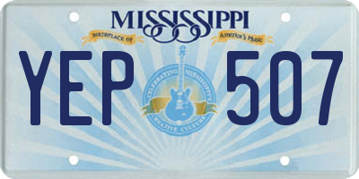 MS license plate YEP507