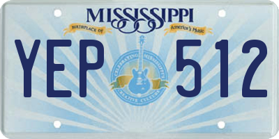 MS license plate YEP512