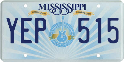 MS license plate YEP515