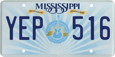 MS license plate YEP516