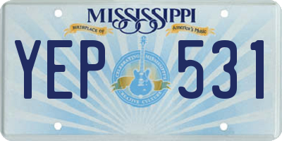 MS license plate YEP531