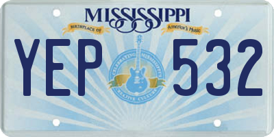 MS license plate YEP532