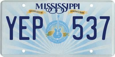 MS license plate YEP537