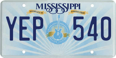 MS license plate YEP540