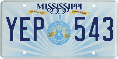 MS license plate YEP543