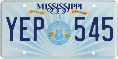 MS license plate YEP545
