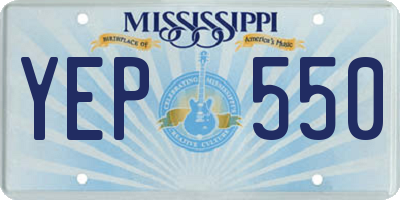 MS license plate YEP550