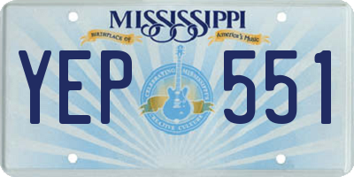 MS license plate YEP551
