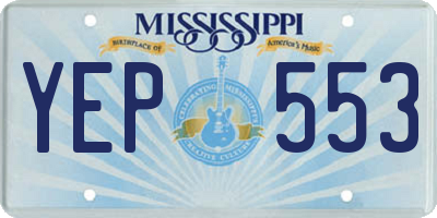 MS license plate YEP553