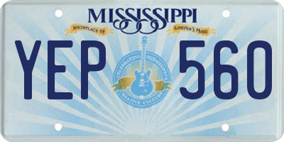 MS license plate YEP560