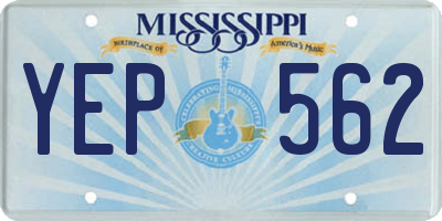 MS license plate YEP562