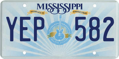 MS license plate YEP582
