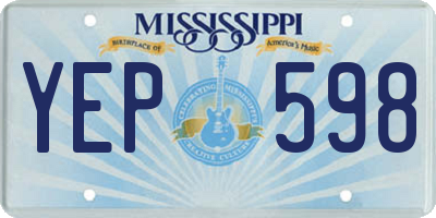 MS license plate YEP598