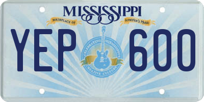 MS license plate YEP600