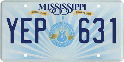 MS license plate YEP631