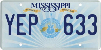 MS license plate YEP633