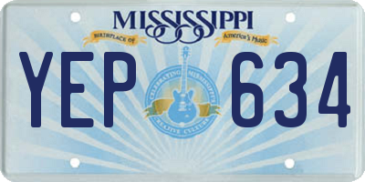 MS license plate YEP634