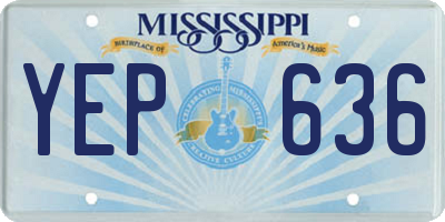 MS license plate YEP636