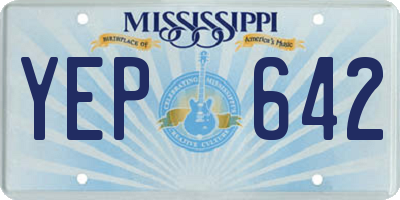 MS license plate YEP642