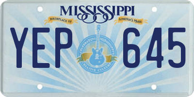 MS license plate YEP645